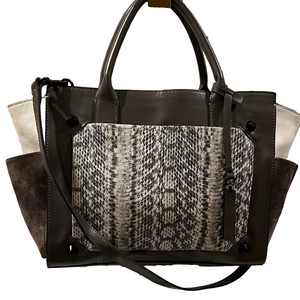 Vince Camuto Black and Gray Women's Tote Bag with zipper issue